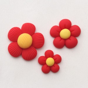 빨간 다섯꽃잎 3종 악세사리부자재 T3451